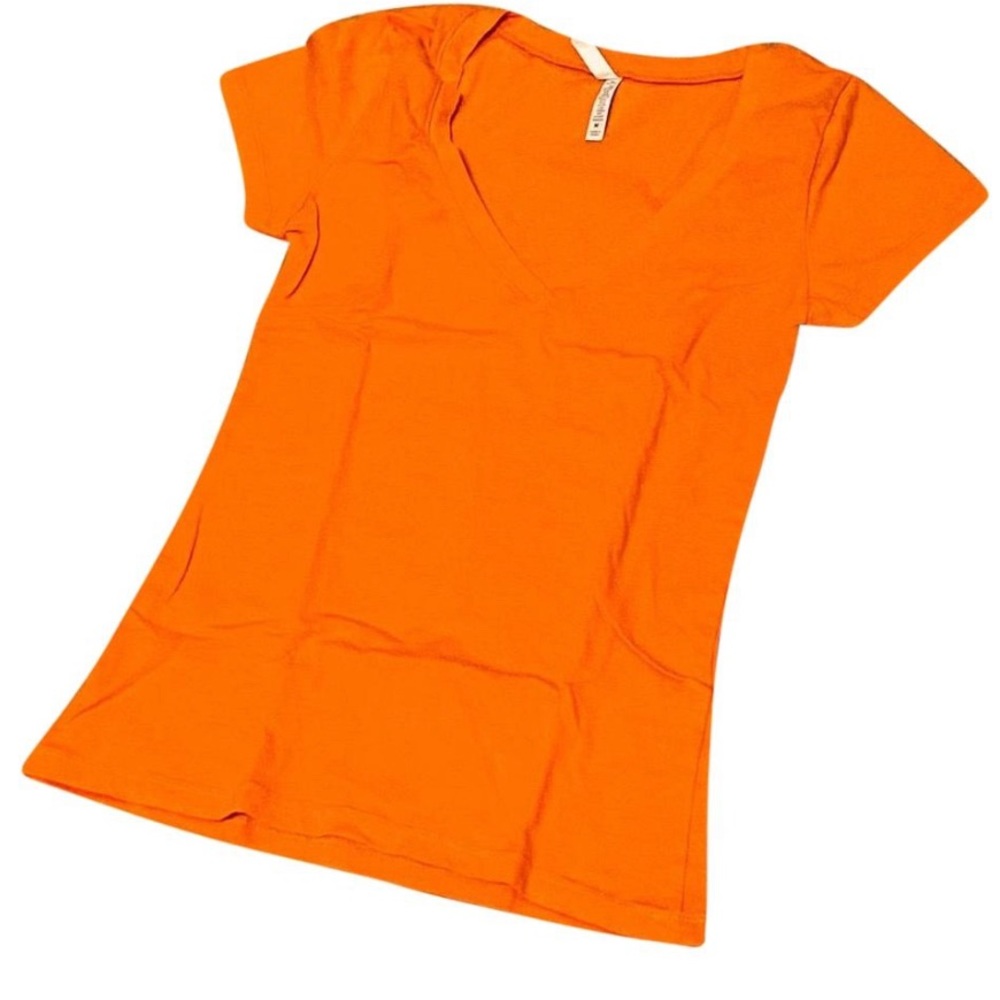 Orange v neck t shirt